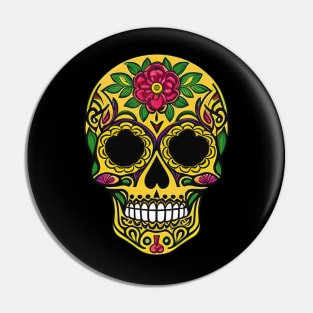 Celebrate Día de los Muertos with this colorful sugar skull art Pin