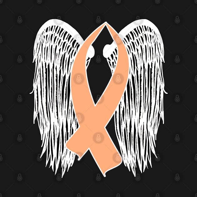 Winged Awareness Ribbon (Peach) by BlakCircleGirl