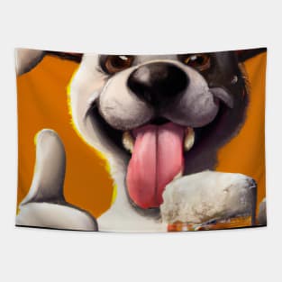 Funny Dog with Beer Tapestry