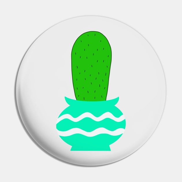 Cute Cactus Design #32: Plain Thumb-Up Cactus Pin by DreamCactus