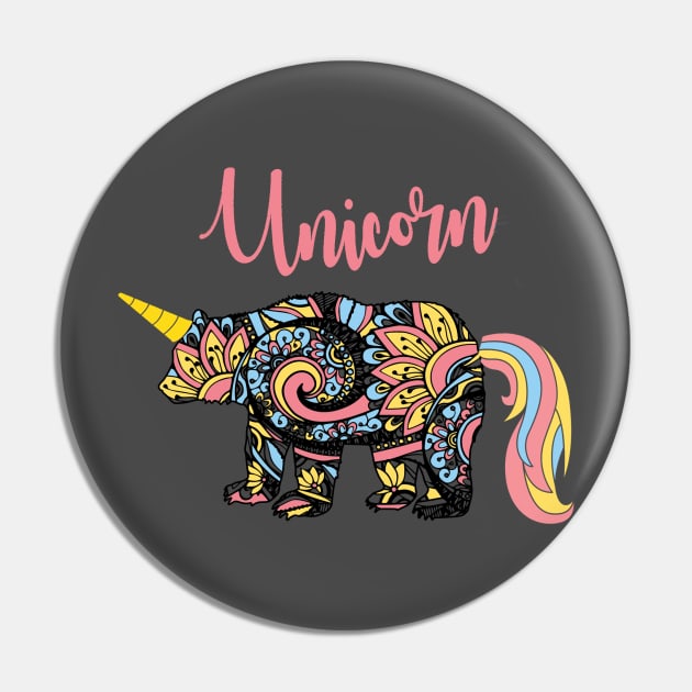 Unibear or Bearicorn Pin by strawberrymonkee