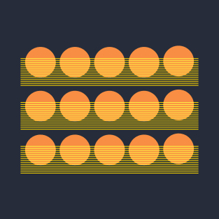 Minimalist Abstract Shapes and Lines in Yellow T-Shirt