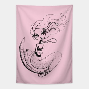 Mermaid Sketches Series: Mermaid in Pearls Tapestry