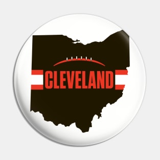 Cleveland Football Ohio Outline Brown Pin