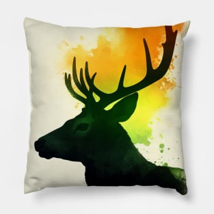 Watercolored deer Pillow