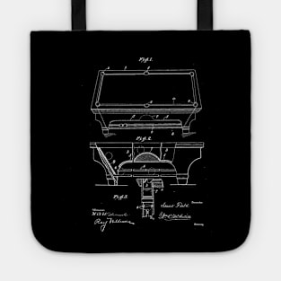 Billiard Table Vintage Patent Drawing Tote