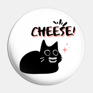 Say Cheese! Spooky Cat Smile Pin