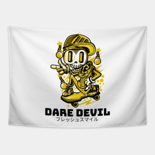 Dare Devil Skeleton Skateboarder Tapestry