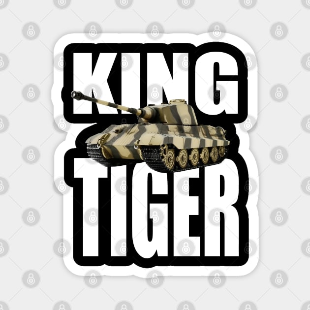 German King Tiger Tank WWII Magnet by Dirty Custard Designs 