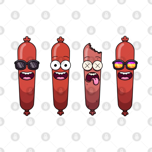 Funny Sausage Cartoon Sticker Pack by TheMaskedTooner