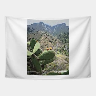 La Gomera landscape mountains cactus Tapestry