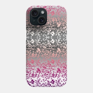 Pink and Gray Floral Pattern Phone Case