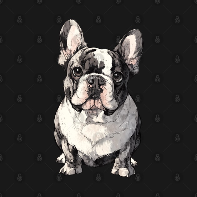 Black and White Merle French Bulldog by CandyApparel