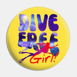 Dive Free Girl Pin