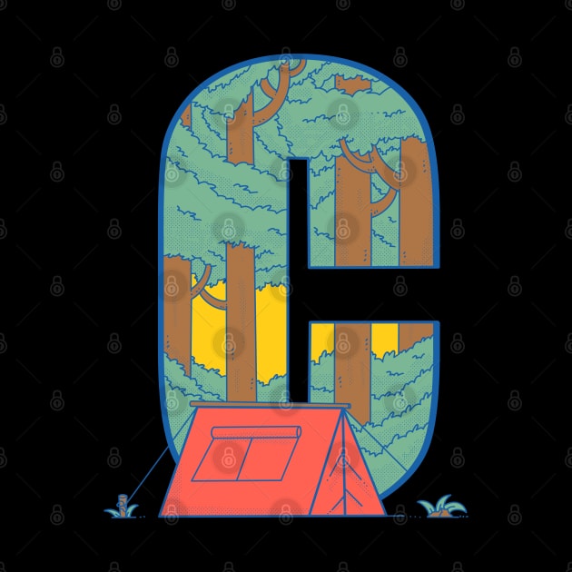 C For Camping by Artthree Studio