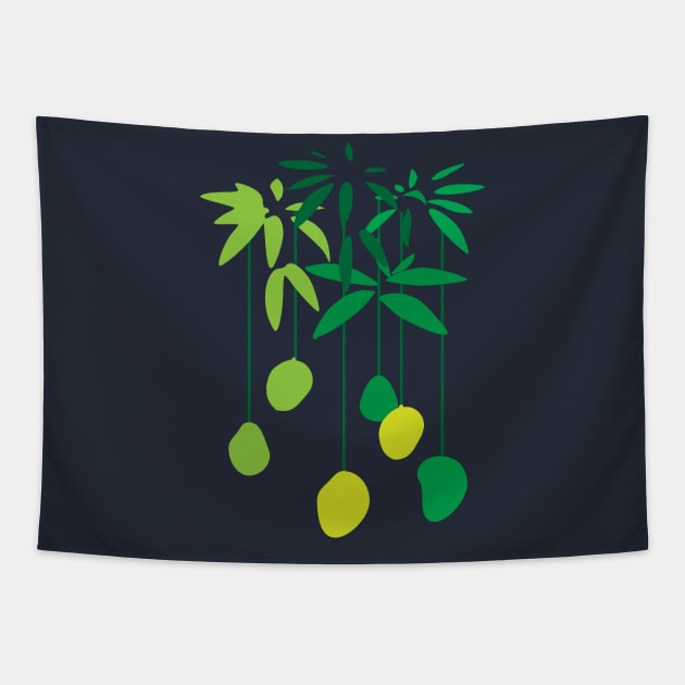 Tropical Mango Fruit Tree Branches Tapestry by oknoki