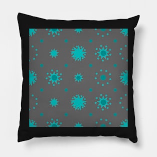 Suns and Dots Cyan on Grey Repeat 5748 Pillow