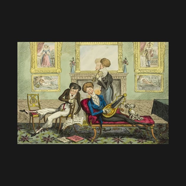 Humming Birds, or A Dandy Trio by George Cruikshank by Classic Art Stall