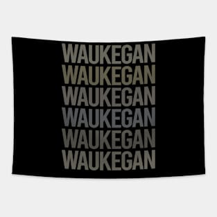 Gray Text Art Waukegan Tapestry