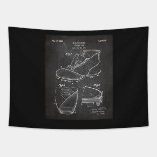 Football Shoe Patent - American Football Boot Coach Fan Football Lover Art - Black Chalkboard Tapestry