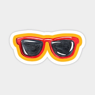 Red hipster sunglasses Magnet