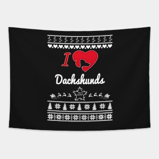 Merry Christmas DACHSHUNDS Tapestry