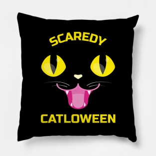 Scaredy Cat Halloween Pillow