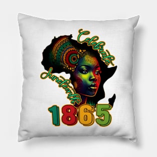 Celebrate Juneteenth, Black History, African American, 1865 Juneteenth Pillow