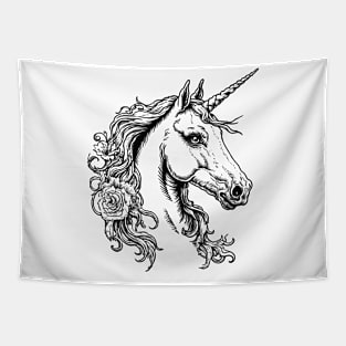 Unicorn with Flowers Tapestry