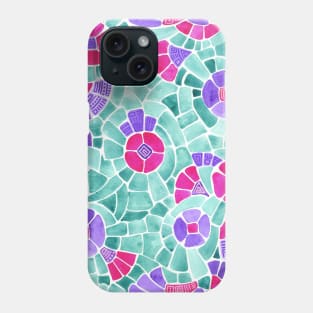 Pink Mosaic Flowers Phone Case