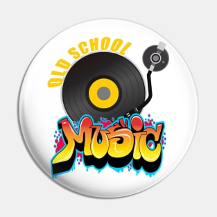 Old School Music, with Graffitti Art and the Needle on the Record Pin