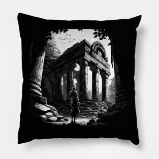 Discovering Ancient Ruins Pillow