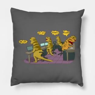 T rex Family at work Pillow