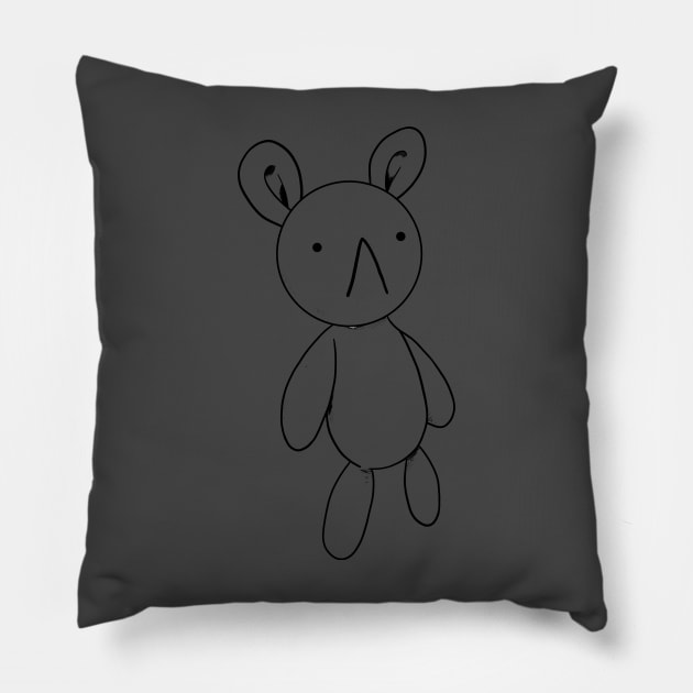 Transparent Art Rabbit Bunny Sketch Style Meiruko Pillow by XTUnknown