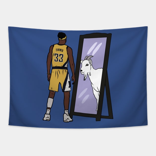 Myles Turner Mirror GOAT Tapestry by rattraptees