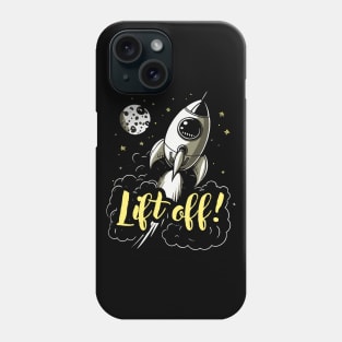 Lift Off! || Rocket Flying into Space Phone Case