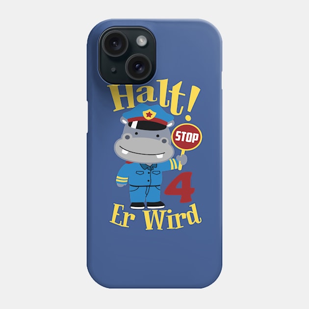 4 Geburtstag Kinder Polizei 4 jahre Phone Case by HBfunshirts