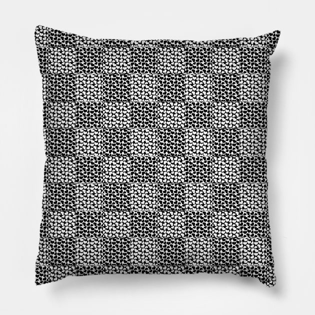 Checkered Love - Black and White Pillow by LAEC