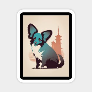 Papillon Dog 4 - Japanese Old Vintage Magnet