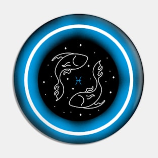 Neon Light Effect Pisces Pin