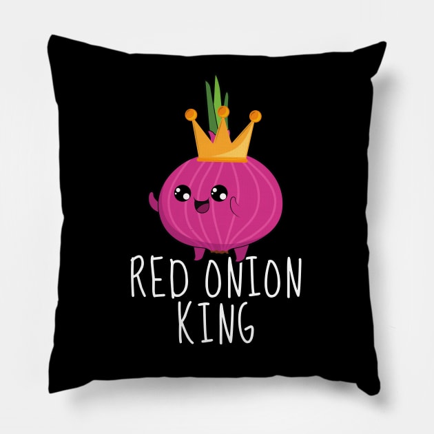 Red Onion King Funny Pillow by DesignArchitect