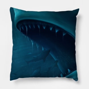 Megalodon Bite (untexted) Pillow
