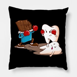 Chocolate vs. Teeth Boxing  Funny Dental Molar Teeth Pillow