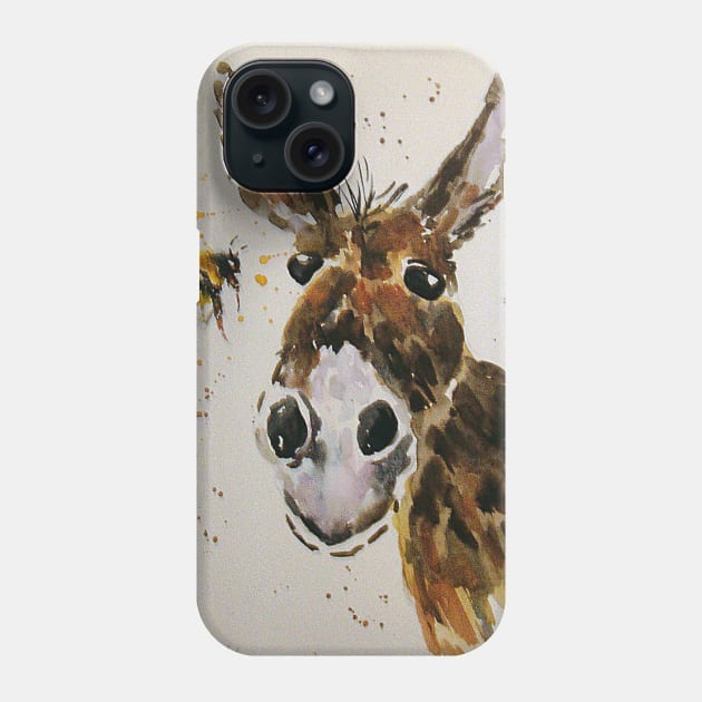 Funny Donkey and a Bumble bee Phone Case by Casimirasquirkyart