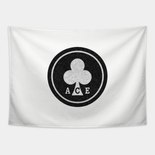 Round ACE Black and White distressed mod Tapestry