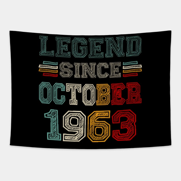 60 Years Old Legend Since October 1963 60th Birthday Tapestry by SuperMama1650