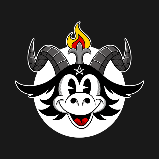 The Baphomet smile retro toon style Devil core Blackcraft cute by Juandamurai