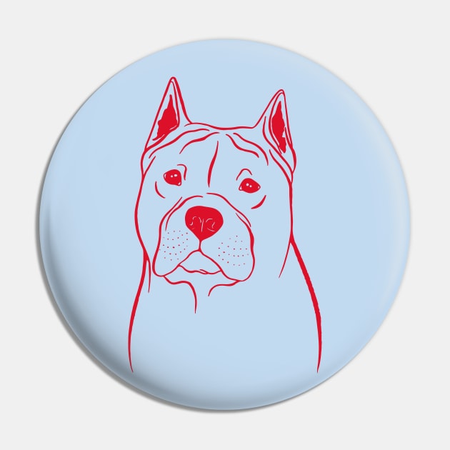 American Staffordshire Terrier (Blue and Red) Pin by illucalliart