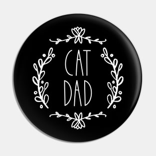 Cat Dad | Ornate | White Pin