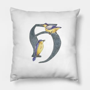 Avian Alphabet H - Violet-backed hyliota Pillow